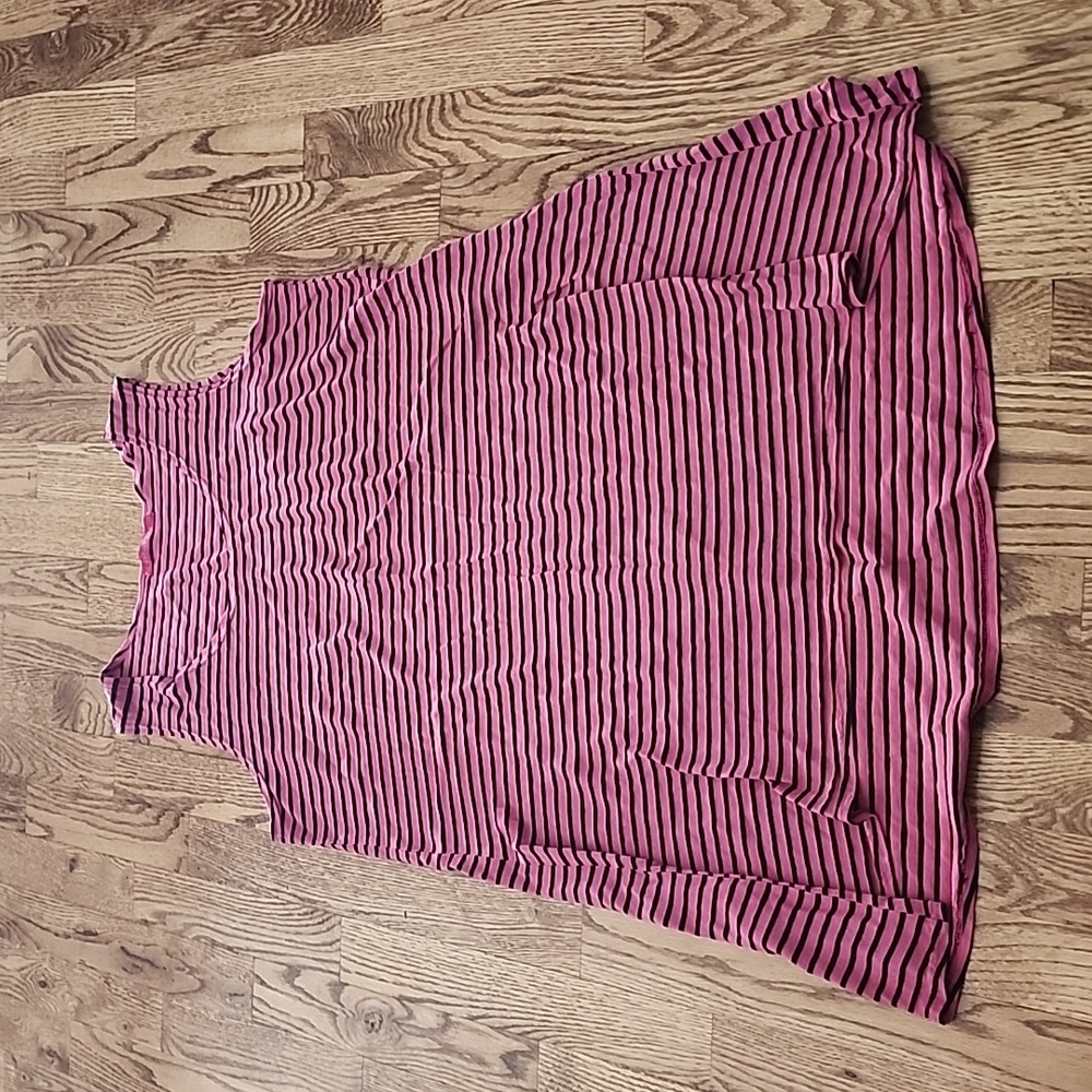 (L) Cut Loose Striped Flowy Dress Vacation Outdoor Casual Comfortable Holiday